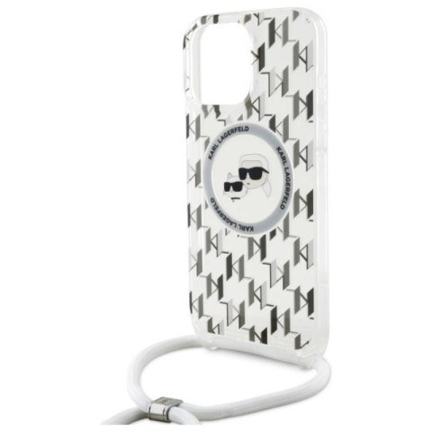 Karl Lagerfeld IML Crossbody Monogram Karl & Choupette Head MagSafe - Etui iPhone 16 Pro Max (przezroczysty) Karl Lagerfeld IML Crossbody Monogram Karl & Choupette Head MagSafe - Etui iPhone 16 Pro Max (przezroczysty)