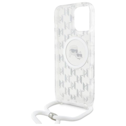 Karl Lagerfeld IML Crossbody Monogram Karl & Choupette Head MagSafe - Etui iPhone 16 Pro Max (przezroczysty) Karl Lagerfeld IML Crossbody Monogram Karl & Choupette Head MagSafe - Etui iPhone 16 Pro Max (przezroczysty)