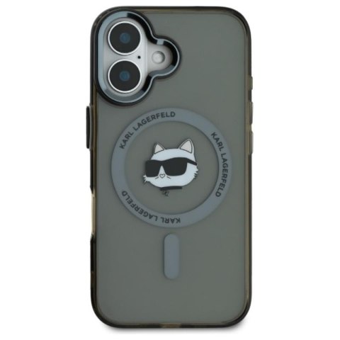 Karl Lagerfeld IML Metal Choupette Head MagSafe - Etui iPhone 16 Plus (czarny) Karl Lagerfeld IML Metal Choupette Head MagSafe - Etui iPhone 16 Plus (czarny)