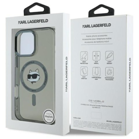 Karl Lagerfeld IML Metal Choupette Head MagSafe - Etui iPhone 16 Pro (czarny) Karl Lagerfeld IML Metal Choupette Head MagSafe - Etui iPhone 16 Pro (czarny)
