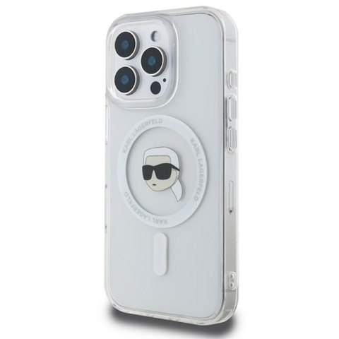 Karl Lagerfeld IML Metal Karl Head MagSafe - Etui iPhone 16 Pro Max (biały) Karl Lagerfeld IML Metal Karl Head MagSafe - Etui iPhone 16 Pro Max (biały)