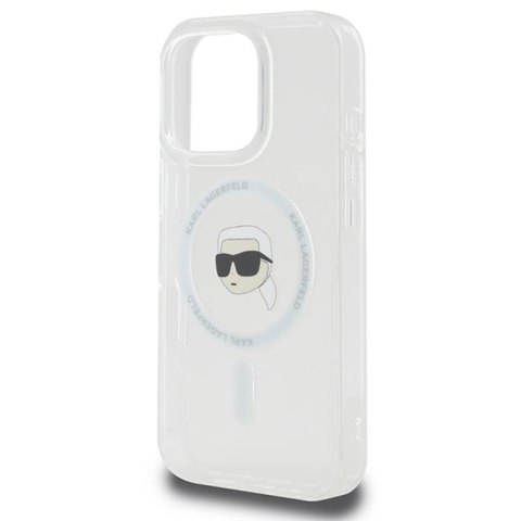 Karl Lagerfeld IML Metal Karl Head MagSafe - Etui iPhone 16 Pro Max (biały) Karl Lagerfeld IML Metal Karl Head MagSafe - Etui iPhone 16 Pro Max (biały)