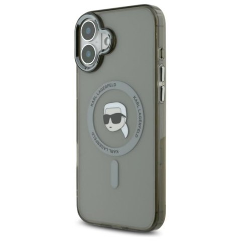 Karl Lagerfeld IML Metal Karl Head MagSafe - Etui iPhone 16 (czarny) Karl Lagerfeld IML Metal Karl Head MagSafe - Etui iPhone 16 (czarny)