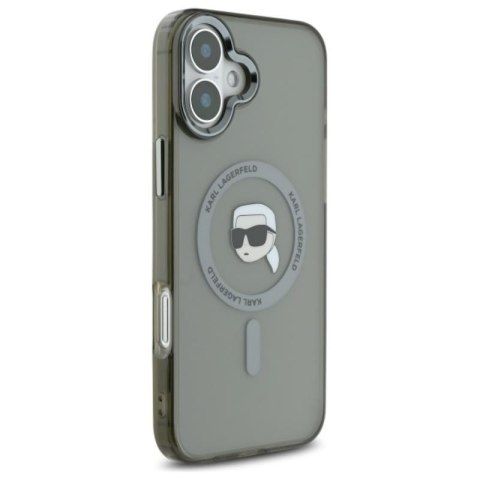 Karl Lagerfeld IML Metal Karl Head MagSafe - Etui iPhone 16 (czarny) Karl Lagerfeld IML Metal Karl Head MagSafe - Etui iPhone 16 (czarny)