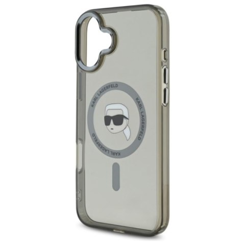 Karl Lagerfeld IML Metal Karl Head MagSafe - Etui iPhone 16 (czarny) Karl Lagerfeld IML Metal Karl Head MagSafe - Etui iPhone 16 (czarny)