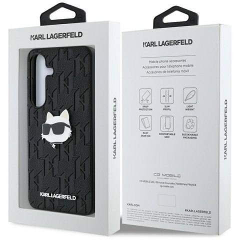 Karl Lagerfeld Leather Monogram Pin Logo Choupette Head - Etui Samsung Galaxy S25+ (czarny) Karl Lagerfeld Leather Monogram Pin Logo Choupette Head - Etui Samsung Galaxy S25+ (czarny)