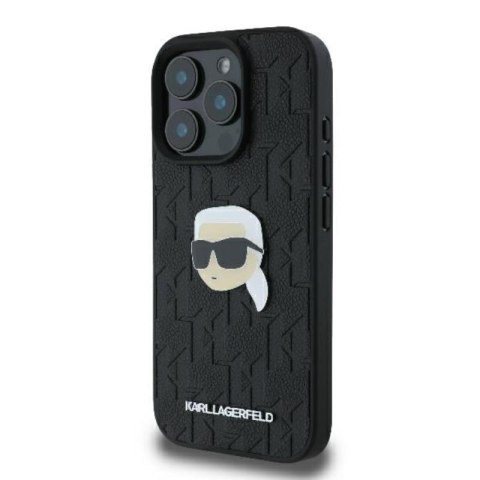 Karl Lagerfeld Monogram Karl Head Pin - Etui iPhone 16 Pro Max (czarny) Karl Lagerfeld Monogram Karl Head Pin - Etui iPhone 16 Pro Max (czarny)