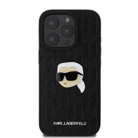Karl Lagerfeld Monogram Karl Head Pin - Etui iPhone 16 Pro Max (czarny) Karl Lagerfeld Monogram Karl Head Pin - Etui iPhone 16 Pro Max (czarny)