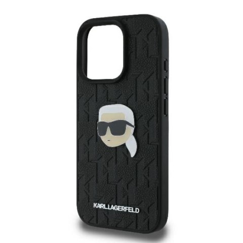 Karl Lagerfeld Monogram Karl Head Pin - Etui iPhone 16 Pro Max (czarny) Karl Lagerfeld Monogram Karl Head Pin - Etui iPhone 16 Pro Max (czarny)
