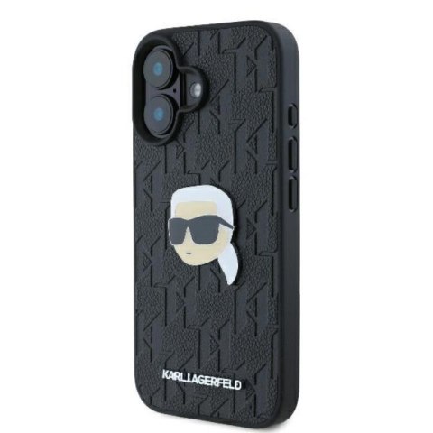 Karl Lagerfeld Monogram Karl Head Pin - Etui iPhone 16 (czarny) Karl Lagerfeld Monogram Karl Head Pin - Etui iPhone 16 (czarny)