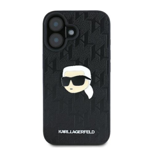 Karl Lagerfeld Monogram Karl Head Pin - Etui iPhone 16 (czarny) Karl Lagerfeld Monogram Karl Head Pin - Etui iPhone 16 (czarny)