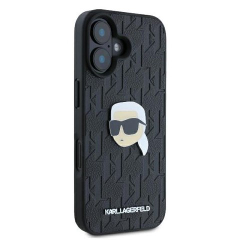 Karl Lagerfeld Monogram Karl Head Pin - Etui iPhone 16 (czarny) Karl Lagerfeld Monogram Karl Head Pin - Etui iPhone 16 (czarny)