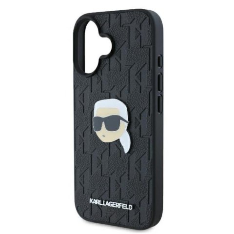 Karl Lagerfeld Monogram Karl Head Pin - Etui iPhone 16 (czarny) Karl Lagerfeld Monogram Karl Head Pin - Etui iPhone 16 (czarny)