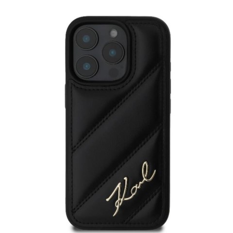 Karl Lagerfeld Quilted Signature - Etui iPhone 16 Pro Max (czarny) Karl Lagerfeld Quilted Signature - Etui iPhone 16 Pro Max (czarny)