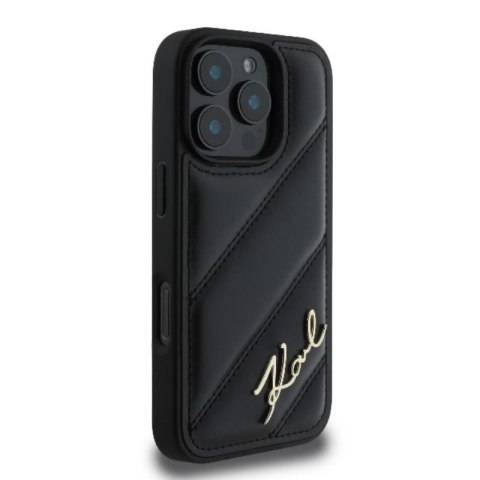 Karl Lagerfeld Quilted Signature - Etui iPhone 16 Pro Max (czarny) Karl Lagerfeld Quilted Signature - Etui iPhone 16 Pro Max (czarny)