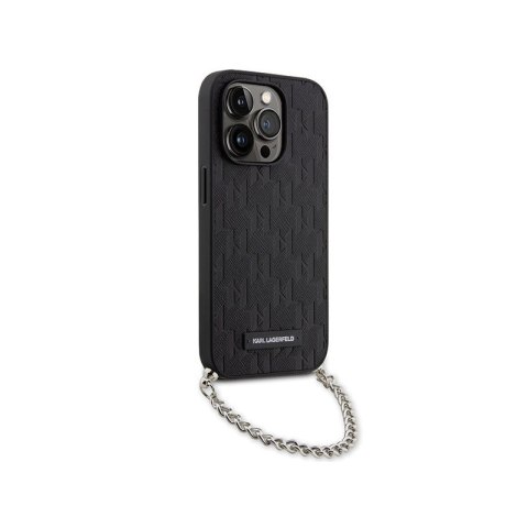 Karl Lagerfeld Saffiano Monogram Chain - Etui iPhone 14 Pro (Czarny) Karl Lagerfeld Saffiano Monogram Chain - Etui iPhone 14 Pro (Czarny)