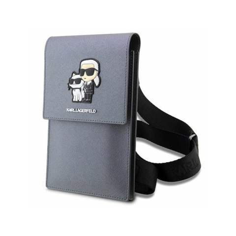 Karl Lagerfeld Saffiano NFT Karl & Choupette - Torba na smartfona i akcesoria (srebrny) Karl Lagerfeld Saffiano NFT Karl & Choupette - Torba na smartfona i akcesoria (srebrny)