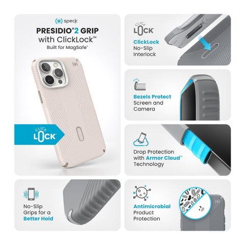 Speck Presidio2 Grip ClickLock & MagSafe - Etui iPhone 16 Pro Max (Bleached Bone / Heirloom Gold / Hazel Brown) Speck Presidio2 Grip ClickLock & MagSafe - Etui iPhone 16 Pro Max (Bleached Bone / Heirloom Gold / Hazel Brown)