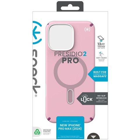 Speck Presidio2 Pro ClickLock & MagSafe - Etui iPhone 16 Pro Max (Wednesday Pink / Boysenberry Purple / White) Speck Presidio2 Pro ClickLock & MagSafe - Etui iPhone 16 Pro Max (Wednesday Pink / Boysenberry Purple / White)