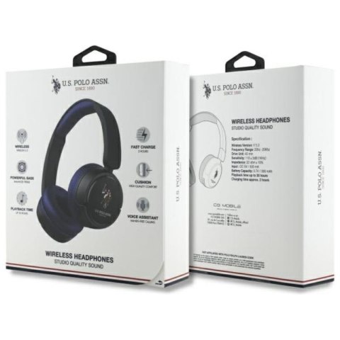 US Polo Assn DH Color Logo - Bezprzewodowe słuchawki nauszne Bluetooth V5.3 (granatowy) US Polo Assn DH Color Logo - Bezprzewodowe słuchawki nauszne Bluetooth V5.3 (granatowy)