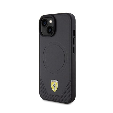 Ferrari Carbon Metal Logo MagSafe - Etui iPhone 15 (czarny) Ferrari Carbon Metal Logo MagSafe - Etui iPhone 15 (czarny)