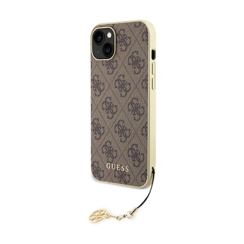 Guess 4G Charms Collection - Etui iPhone 15 Plus (brązowy) Guess 4G Charms Collection - Etui iPhone 15 Plus (brązowy)