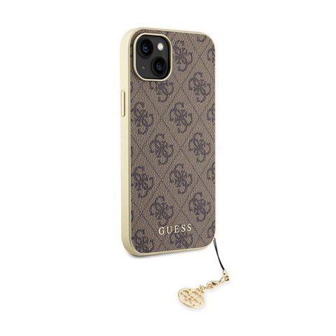 Guess 4G Charms Collection - Etui iPhone 15 Plus (brązowy) Guess 4G Charms Collection - Etui iPhone 15 Plus (brązowy)