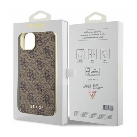 Guess 4G Charms Collection - Etui iPhone 15 Plus (brązowy) Guess 4G Charms Collection - Etui iPhone 15 Plus (brązowy)
