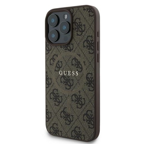 Guess 4G Ring Classic Logo MagSafe - Etui iPhone 16 Pro (brązowy) Guess 4G Ring Classic Logo MagSafe - Etui iPhone 16 Pro (brązowy)