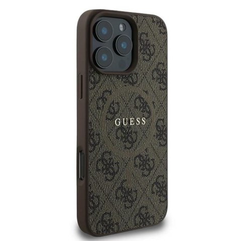 Guess 4G Ring Classic Logo MagSafe - Etui iPhone 16 Pro (brązowy) Guess 4G Ring Classic Logo MagSafe - Etui iPhone 16 Pro (brązowy)