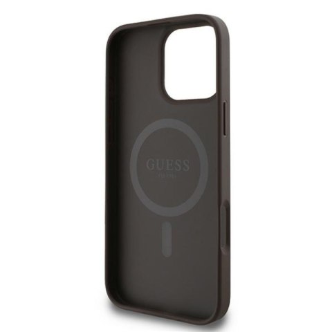 Guess 4G Ring Classic Logo MagSafe - Etui iPhone 16 Pro (brązowy) Guess 4G Ring Classic Logo MagSafe - Etui iPhone 16 Pro (brązowy)