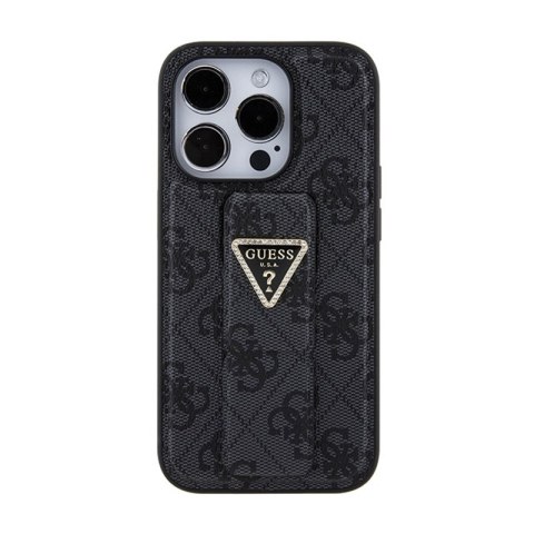 Guess Grip Stand 4G Triangle Strass Logo - Etui iPhone 15 Pro Max (czarny) Guess Grip Stand 4G Triangle Strass Logo - Etui iPhone 15 Pro Max (czarny)