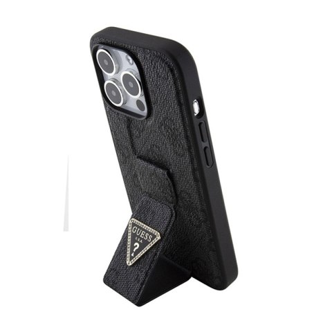 Guess Grip Stand 4G Triangle Strass Logo - Etui iPhone 15 Pro (czarny) Guess Grip Stand 4G Triangle Strass Logo - Etui iPhone 15 Pro (czarny)