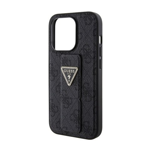 Guess Grip Stand 4G Triangle Strass Logo - Etui iPhone 15 Pro (czarny) Guess Grip Stand 4G Triangle Strass Logo - Etui iPhone 15 Pro (czarny)