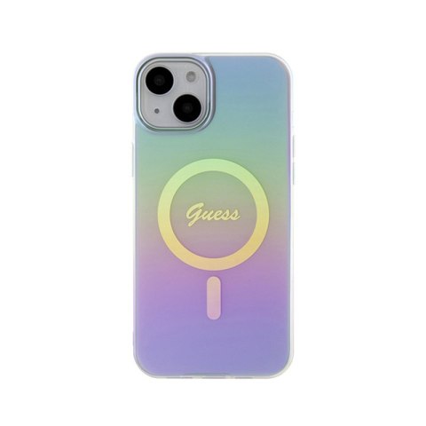 Guess IML Iridescent MagSafe - Etui iPhone 15 Plus (fioletowy) Guess IML Iridescent MagSafe - Etui iPhone 15 Plus (fioletowy)