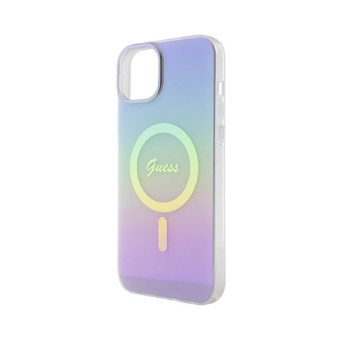 Guess IML Iridescent MagSafe - Etui iPhone 15 Plus (fioletowy) Guess IML Iridescent MagSafe - Etui iPhone 15 Plus (fioletowy)