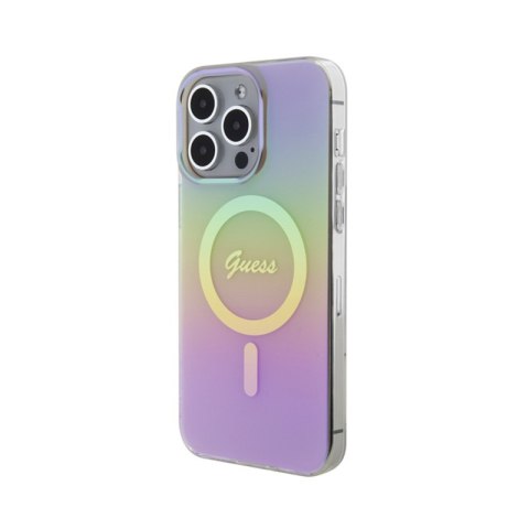 Guess IML Iridescent MagSafe - Etui iPhone 15 Pro (różowy) Guess IML Iridescent MagSafe - Etui iPhone 15 Pro (różowy)