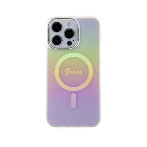 Guess IML Iridescent MagSafe - Etui iPhone 15 Pro (różowy) Guess IML Iridescent MagSafe - Etui iPhone 15 Pro (różowy)