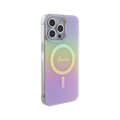 Guess IML Iridescent MagSafe - Etui iPhone 15 Pro (różowy) Guess IML Iridescent MagSafe - Etui iPhone 15 Pro (różowy)
