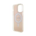 Guess IML Iridescent MagSafe - Etui iPhone 15 Pro (różowy)