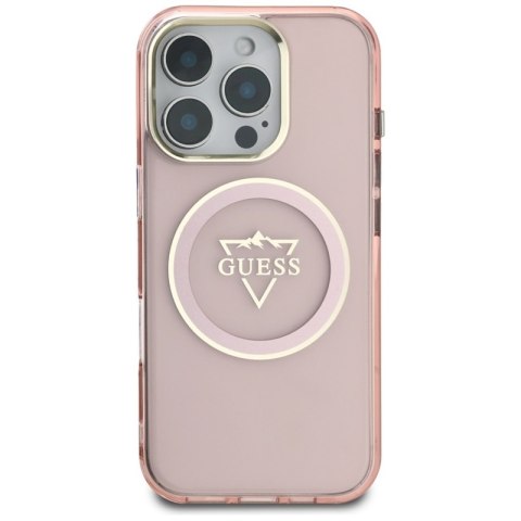 Guess IML Metal Mountain Logo MagSafe - Etui do iPhone 16 Pro Max (różowy) Guess IML Metal Mountain Logo MagSafe - Etui do iPhone 16 Pro Max (różowy)