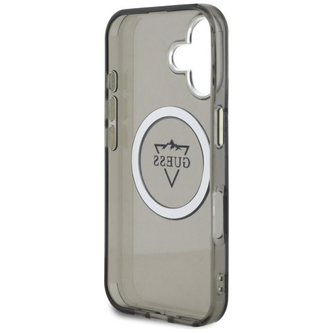 Guess IML Metal Mountain Logo MagSafe - Etui do iPhone 16 (czarny) Guess IML Metal Mountain Logo MagSafe - Etui do iPhone 16 (czarny)
