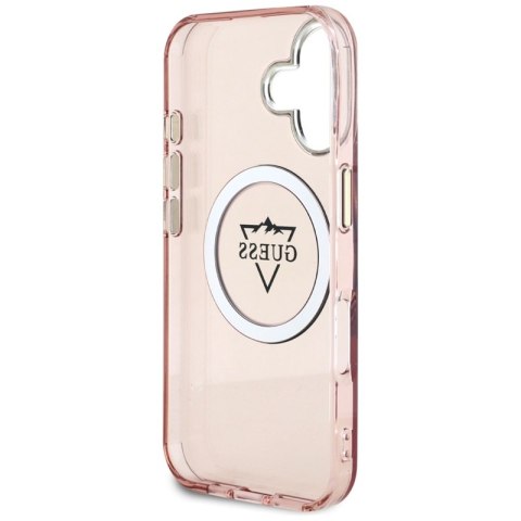 Guess IML Metal Mountain Logo MagSafe - Etui do iPhone 16 (różowy) Guess IML Metal Mountain Logo MagSafe - Etui do iPhone 16 (różowy)