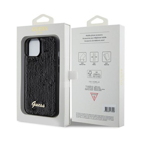 Guess Sequin Script Metal - Etui iPhone 14 (czarny) Guess Sequin Script Metal - Etui iPhone 14 (czarny)