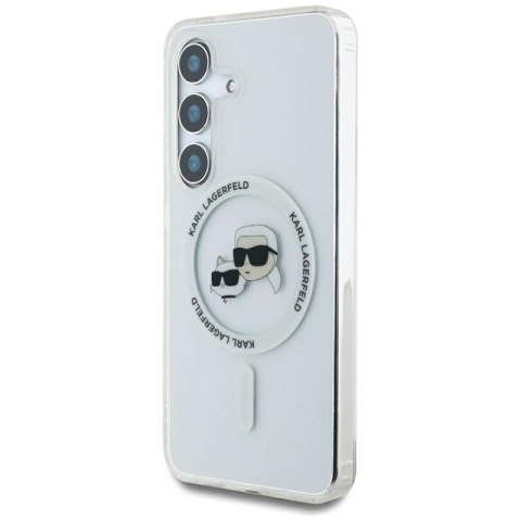 Karl Lagerfeld Button Karl & Choupette Heads Printed Logo MagSafe - Etui Samsung Galaxy S25 (biały) Karl Lagerfeld Button Karl & Choupette Heads Printed Logo MagSafe - Etui Samsung Galaxy S25 (biały)