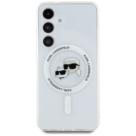 Karl Lagerfeld Button Karl & Choupette Heads Printed Logo MagSafe - Etui Samsung Galaxy S25 (biały) Karl Lagerfeld Button Karl & Choupette Heads Printed Logo MagSafe - Etui Samsung Galaxy S25 (biały)