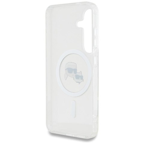 Karl Lagerfeld Button Karl & Choupette Heads Printed Logo MagSafe - Etui Samsung Galaxy S25 (biały) Karl Lagerfeld Button Karl & Choupette Heads Printed Logo MagSafe - Etui Samsung Galaxy S25 (biały)