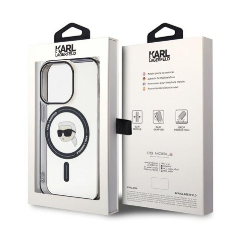 Karl Lagerfeld IML Karl Head MagSafe - Etui iPhone 15 Pro Max (przezroczysty) Karl Lagerfeld IML Karl Head MagSafe - Etui iPhone 15 Pro Max (przezroczysty)