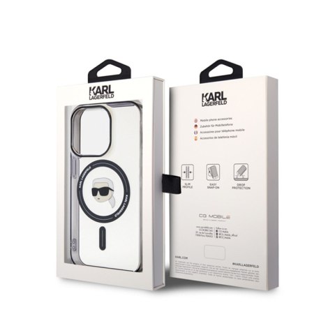 Karl Lagerfeld IML Karl Head MagSafe - Etui iPhone 15 Pro (przezroczysty) Karl Lagerfeld IML Karl Head MagSafe - Etui iPhone 15 Pro (przezroczysty)