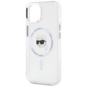 Karl Lagerfeld IML Metal Karl Head MagSafe - Etui do iPhone 15 Plus (biały)